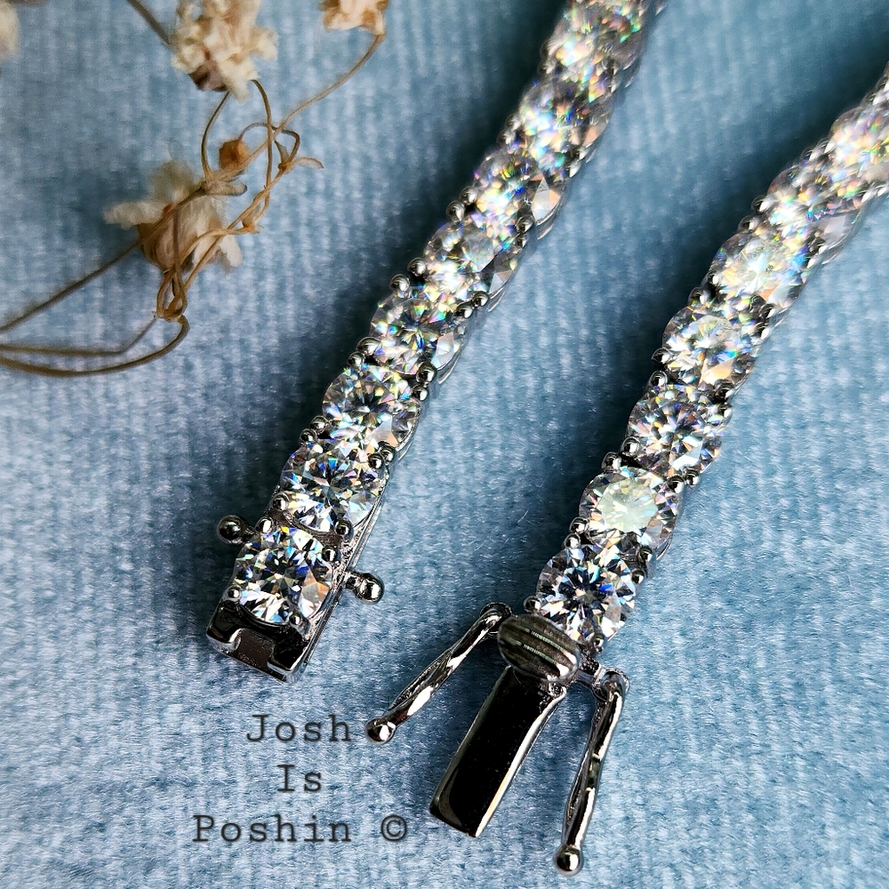 4MM Moissanite classic tennis bracelet in sterling silver